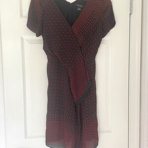 Club Monaco Blue/Red Midi Dress with V neck